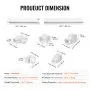 VEVOR Mini Split Line Set Cover 76.2mm W 3110mm L, PVC Decorative Pipe Line Cover For Air Conditioner with 5 Straight Ducts & Full Components Easy to Install, Paintable for Heat Pumps, White