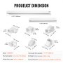 VEVOR Mini Split Line Kit Afdekking 76,2 mm B 5350 mm L, Decoratieve PVC Airconditioner Buisafdekking met 4 Rechte Kanalen en Complete Componenten, Overschilderbaar voor Warmtepompen, Wit