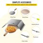 VEVOR Pizza Oven Kit, Stainless Steel Grill Pizza Oven, Pizza Maker Kit for Most 22" Charcoal Grilll, Grill Pizza Oven Kit Including Pizza Chamber, 13" Round Pizza Stone, 10 x 11.8 inch Pizza Peel