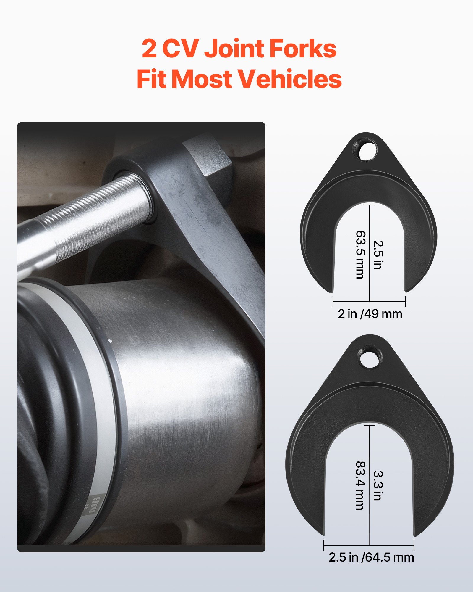 VEVOR Heavy Duty glijhamerset voor voorwielaandrijfastrekker, gereedschapsset voor binnenste homokinetische koppelingsastrekker met 5/8" 18 glijhamer en 2/2,5" vorkadapter