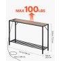 VEVOR Narrow Console Sofa Table Couch Table 41.7 in for Entryway & Living Room