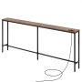VEVOR Narrow Console Sofa Table, 70.9” Behind Couch Table with Power Outlets, 1-Tier Long Entryway Table, Narrow Sofa Table with Metal Frame and Charge Station, for Entryway, Hallway, Living Room