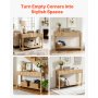 VEVOR 47 in Console Table, Farmhouse Desk Behind the Couch with Drawers and Bottom Storage Shelf, Wooden Rectangle Entrance Narrow Sofa Table for Hallway, Bedroom, Living Room, Foyer, Burlywood