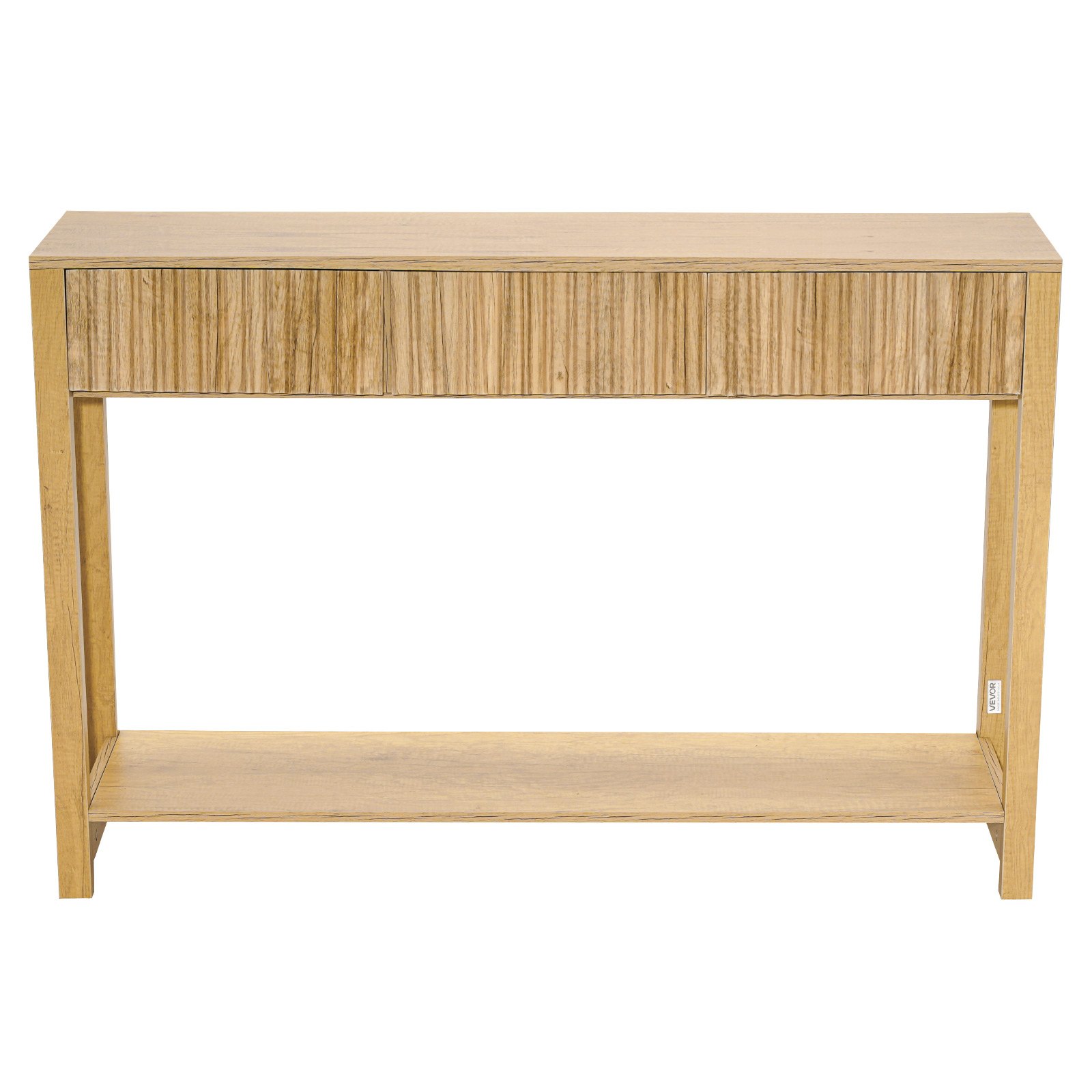 VEVOR Consoletafel/bijzettafel met lades en opbergvak, smalle rechthoekige entreetafel gemaakt van MDF + spaanplaat voor hal, slaapkamer, woonkamer, entree, gangtafel 120 x 30 x 80 cm Natuurlijk hout