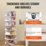 VEVOR Draaibaar schoenenrek, torenmodel, schoenenrek met 7 niveaus, 360° draaibare schoenendisplay, Lazy Susan schoenenrek-organizer, ideaal voor de hal, slaapkamer, woonkamer, wit