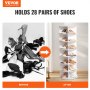 VEVOR 7-Tier Rotating Shoe Rack Tower 360° Spinning Shoe Display Carousel White