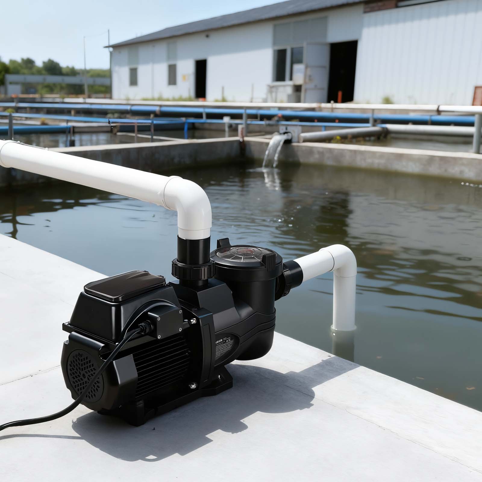 VEVOR Variable Speed Pool Pump, 1350W, AC 220-240V, 30,000 L/H, In/Above Swimming Pool Pump with Filter Basket, Powerful Self Priming, Programmable Timer, for Inground and Above Ground Swimming Pool