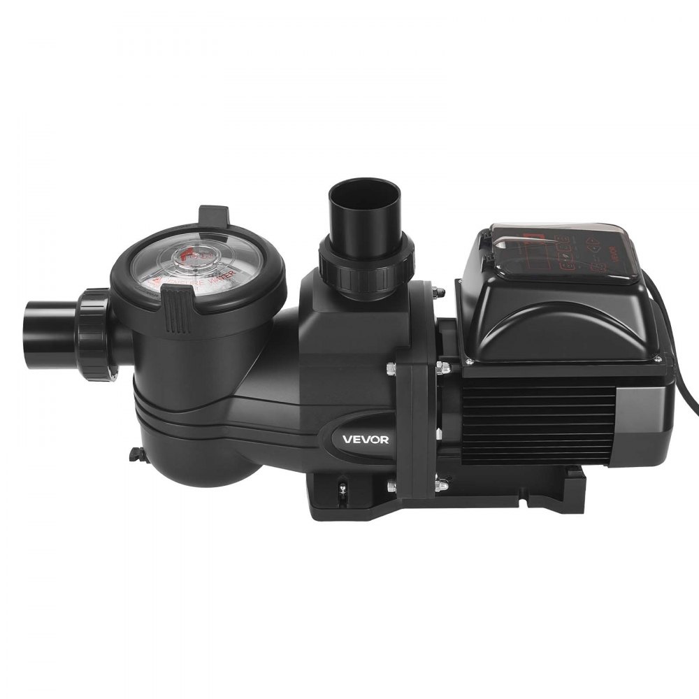 VEVOR zwembadpomp 33.000 l/u, met variabele snelheid, 17 m opvoerhoogte, 1.650 W, inbouw-/bovengrondse zwembadpomp met filtermand, zelfaanzuigende filterpomp, programmeerbare timer, voor bovengrondse zwembaden