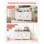 VEVOR Dressoir Keukenkast met Laden, Buffetkast Landelijke Stijl voor Woonkamer, Hal, Keuken, Opbergkast 75 x 37,5 x 80 cm Keukenbuffetkast Wit + Bruin