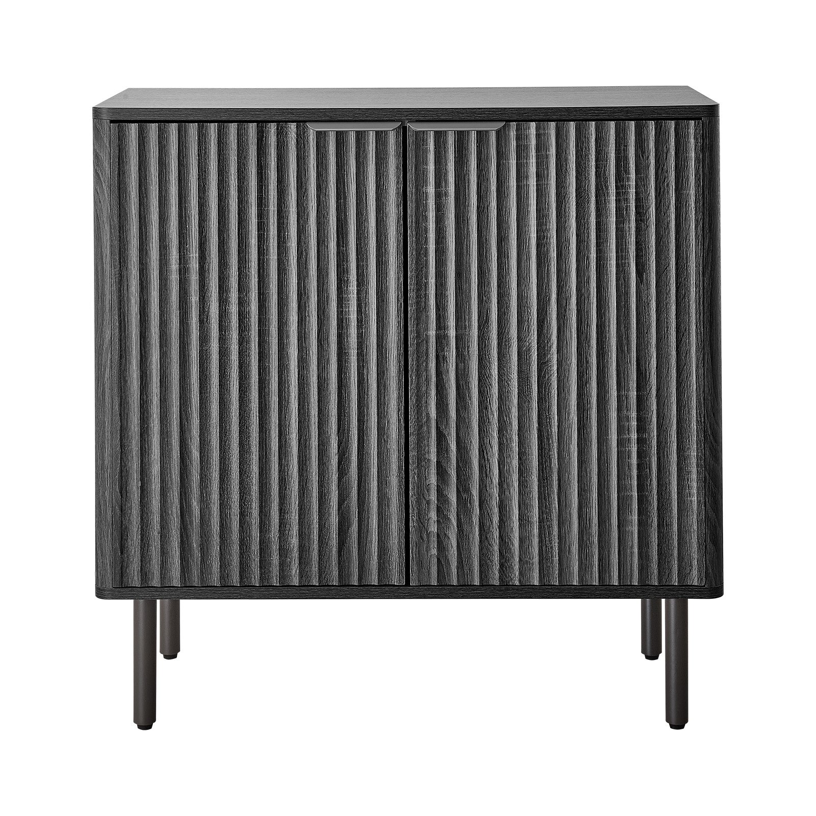 VEVOR Dressoir Keukenkast met 2 planken, buffetkast in middeleeuwse stijl voor woonkamer, hal, keuken, opbergkast 80 x 37,5 x 80 cm, zwart
