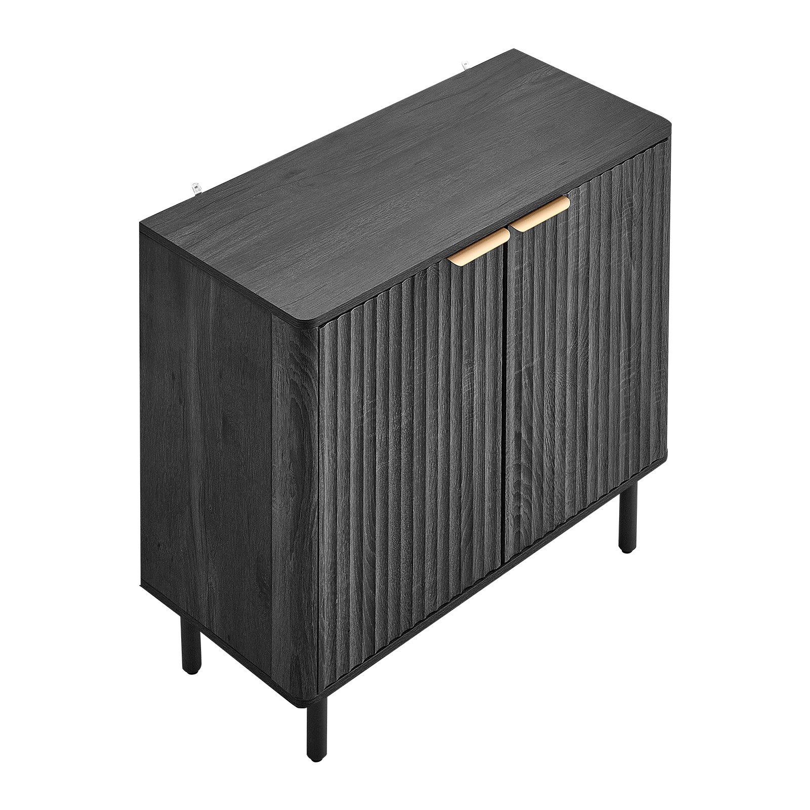 VEVOR Dressoir Keukenkast met 2 planken, buffetkast in middeleeuwse stijl voor woonkamer, hal, keuken, opbergkast 80 x 37,5 x 80 cm, zwart