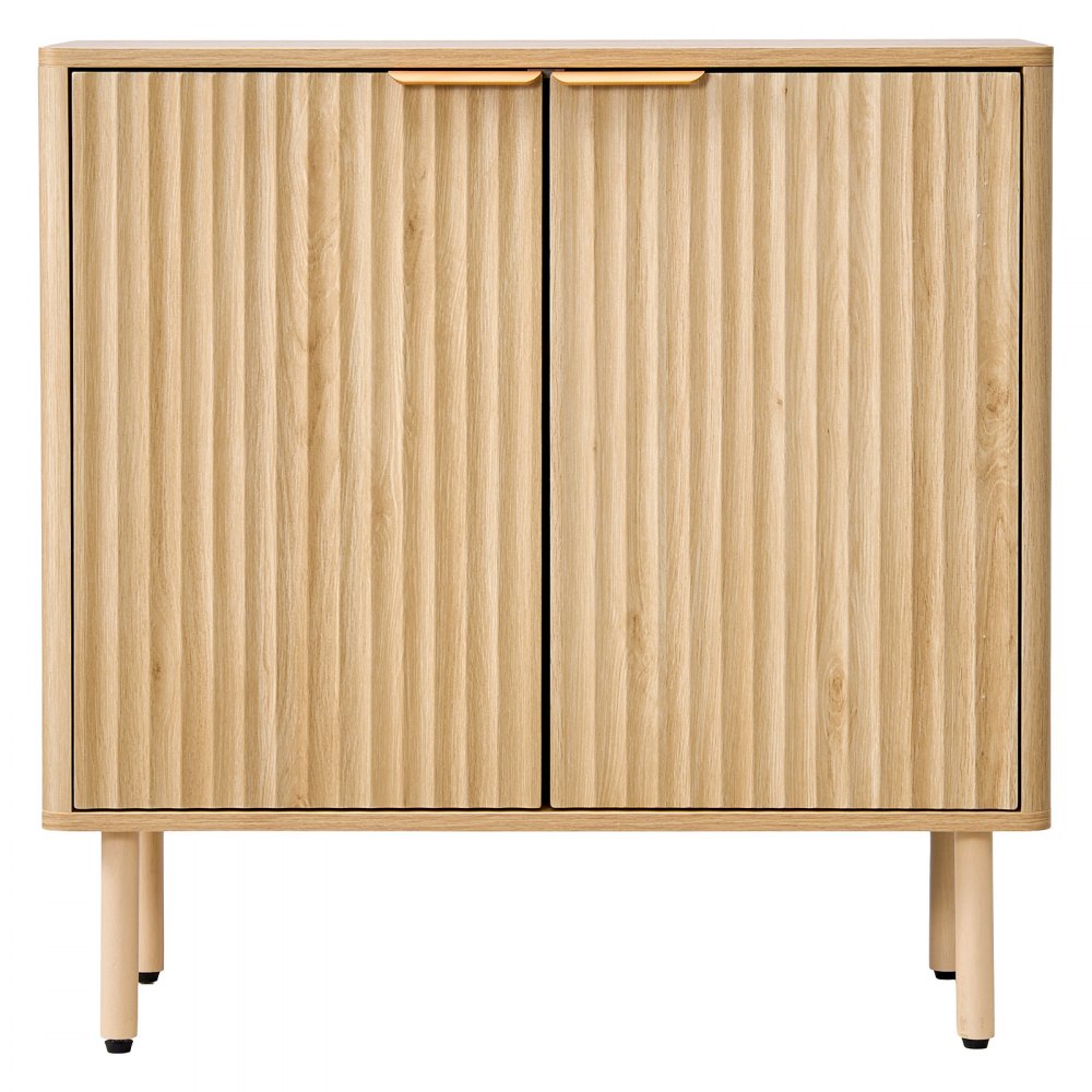 VEVOR Dressoir Keukenkast met 2 planken, buffetkast in middeleeuwse stijl voor woonkamer, hal, keuken, opbergkast 80 x 37,5 x 80 cm Eikenhouten keukenbuffet