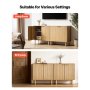 VEVOR Dressoir Keukenkast met 2 planken, buffetkast in middeleeuwse stijl voor woonkamer, hal, keuken, opbergkast 80 x 37,5 x 80 cm Eikenhouten keukenbuffet