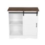 VEVOR Koffiebarkast 80 x 35 x 80 cm Boerderijkoffiebarkast met 3-laags opbergruimte, koffiebartafel met schuurdeur, buffetkast voor woonkamer en entree