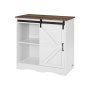 VEVOR Koffiebarkast 80 x 35 x 80 cm Boerderijkoffiebarkast met 3-laags opbergruimte, koffiebartafel met schuurdeur, buffetkast voor woonkamer en entree
