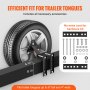 VEVOR Reservewieldrager Trailer Reservewielhouder 160 lbs Capaciteit Utility Trailer Accessoires Geschikt voor de meeste 4" 5" 6" 8" wielen op 4" 4,25" 4,5" 4,75" inch, 5