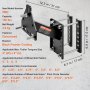 VEVOR Reservewieldrager Trailer Reservewielhouder 160 lbs Capaciteit Utility Trailer Accessoires Geschikt voor de meeste 4" 5" 6" 8" wielen op 4" 4,25" 4,5" 4,75" inch, 5