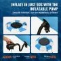 VEVOR Opblaasbare watertrampoline met ladder, waterdicht, slijtvast, watertrampoline 1,98 m groot springoppervlak, springplatform waterpark zwembadtrampoline, blauw + wit, draagvermogen 185 kg
