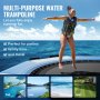 VEVOR Opblaasbare watertrampoline met ladder, waterdicht, slijtvast, watertrampoline 3,05 m groot springoppervlak, springplatform waterpark zwembadtrampoline, blauw + wit, draagvermogen 185 kg