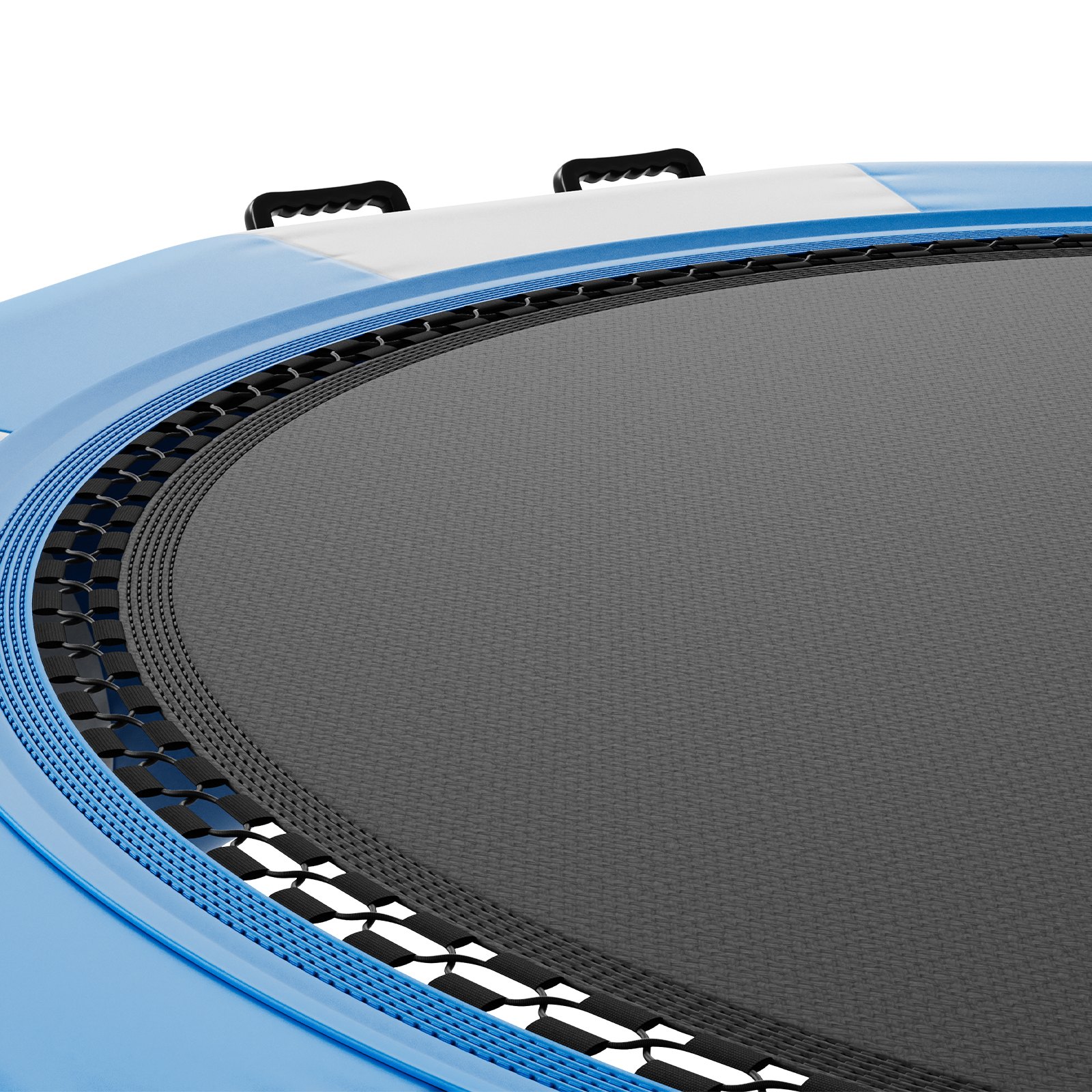 VEVOR Opblaasbare watertrampoline met ladder, waterdicht, slijtvast, watertrampoline, 3,96 m groot springoppervlak, springplatform, waterpark zwembadtrampoline, blauw + wit, draagvermogen 226 kg