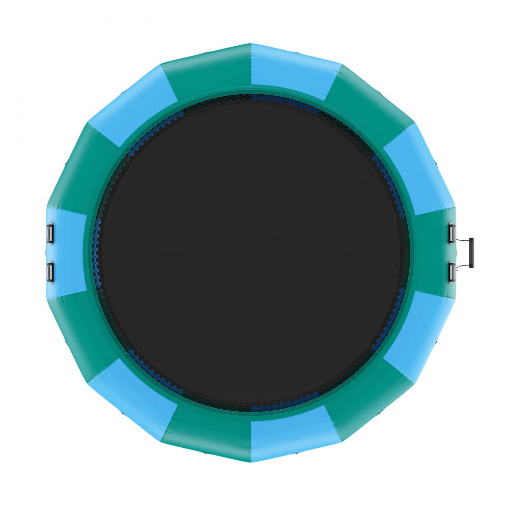 VEVOR Opblaasbare Watertrampoline Ladder, Waterdicht, Slijtvast, Duurzame Watertrampoline met 4,57 m Groot Springoppervlak, Springplatform Waterpark Zwembadtrampoline, Speelgoed Blauw & Groen