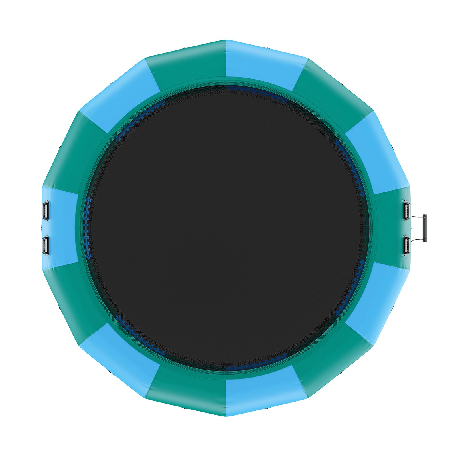 VEVOR Opblaasbare Watertrampoline Ladder, Waterdicht, Slijtvast, Duurzame Watertrampoline met 4,57 m Groot Springoppervlak, Springplatform Waterpark Zwembadtrampoline, Speelgoed Blauw & Groen