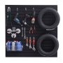 VEVOR Gereedschapswand 1230x1235x20 mm, PVC Garage Slatwall, 136 kg per paneel, Zwarte Wandorganizer, Slatwall Paneel met Koppelingsstructuur & DIY Zagen, Geschikt voor Opslag & Display