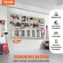 VEVOR wandpaneel gereedschapswand 243,8 x 129,1 cm wandpaneel WPC gereedschapshouder organizer, lamellenwand slatwall ophangbord ophangbord wandhouder ideaal voor werkplaats magazijn kelder werkbank garage