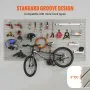 VEVOR wandpaneel gereedschapswand 243,8 x 129,1 cm wandpaneel WPC gereedschapshouder organizer, lamellenwand slatwall ophangbord ophangbord wandhouder ideaal voor werkplaats magazijn kelder werkbank garage