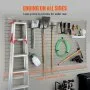 VEVOR wandpaneel gereedschapswand 243,8 x 129,1 cm wandpaneel WPC gereedschapshouder organizer, lamellenwand slatwall ophangbord ophangbord wandhouder ideaal voor werkplaats magazijn kelder werkbank garage