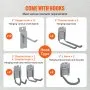 VEVOR wandpaneel gereedschapswand 243,8 x 129,1 cm wandpaneel WPC gereedschapshouder organizer, lamellenwand slatwall ophangbord ophangbord wandhouder ideaal voor werkplaats magazijn kelder werkbank garage