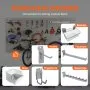 VEVOR wandpaneel gereedschapswand 243,8 x 129,1 cm wandpaneel WPC gereedschapshouder organizer, lamellenwand slatwall ophangbord ophangbord wandhouder ideaal voor werkplaats magazijn kelder werkbank garage
