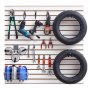 VEVOR Gereedschapswand 1220x1220x18 mm, MDF Garage Slatwall, Witte Wandorganizer, 11,3 kg Draagvermogen Slatwall Paneel met Koppelingsstructuur & DIY Zagen, Geschikt voor Opslag & Presentatie