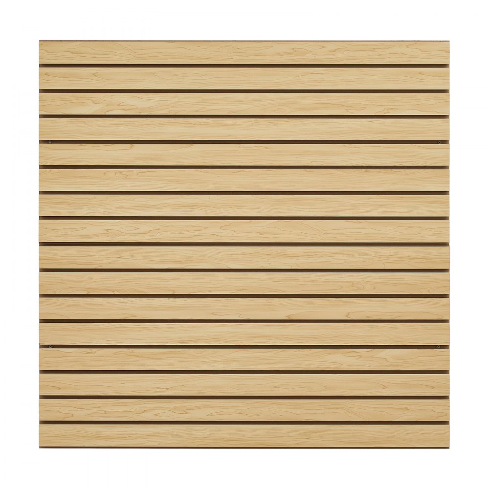 VEVOR Gereedschapswand 1220x1220x18mm, MDF Garage Slatwall met modulair ontwerp, wandmontage, 11,3 kg Slatwall-paneel met koppelstructuur en zelf zagen, geschikt voor opslag en presentatie