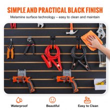 VEVOR set van 2 wandpaneel gereedschapswand 129,1 x 129,1 cm wandpaneel MDF gereedschapshouder organizer, lattenwand slatwall ophangbord ophangbord wandhouder ideaal voor werkplaats magazijn kelder werkbank garage