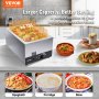 VEVOR stainless steel buffet warmer food warmer 1200 W, 1 x 26.4 L buffet container, 555 x 355 x 260 mm heat container, incl. ladles with long handle & dry burning indicator, for canteen, café etc.