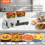 VEVOR Stainless Steel Buffet Warmer Food Warmer 1200W 2 x 8.1L Buffet Container φ180 x φ240 x 220mm Each Soup Pot Includes Lid & Drain Tap & Dry Burning Indicator for Canteen Cafe Restaurant Etc.