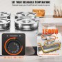 VEVOR Elektrische soepverwarmer 4 x 7,4 Qt Commerciële voedselverwarmer 1500W Instelbare temperatuur 30-85°C met droogbrandbeveiliging en resetknop voor restaurantbuffet