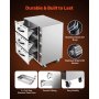 VEVOR Commercial Electric Drawer Warmer, Three-Drawer Stainless Steel Food Warmer, Freestanding Standard Warming Drawer Cabinet, 30-85℃ Wide Temperature Range, for Restaurant, Hotel Buffet & Bakery