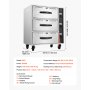 VEVOR commerciële elektrische ladewarmer, roestvrijstalen voedselwarmer met 3 lades, breed temperatuurbereik van 30–85 °C, voor restaurants, hotelbuffetten en bakkerijen