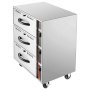 VEVOR commerciële elektrische ladewarmer, roestvrijstalen voedselwarmer met 3 lades, breed temperatuurbereik van 30–85 °C, voor restaurants, hotelbuffetten en bakkerijen