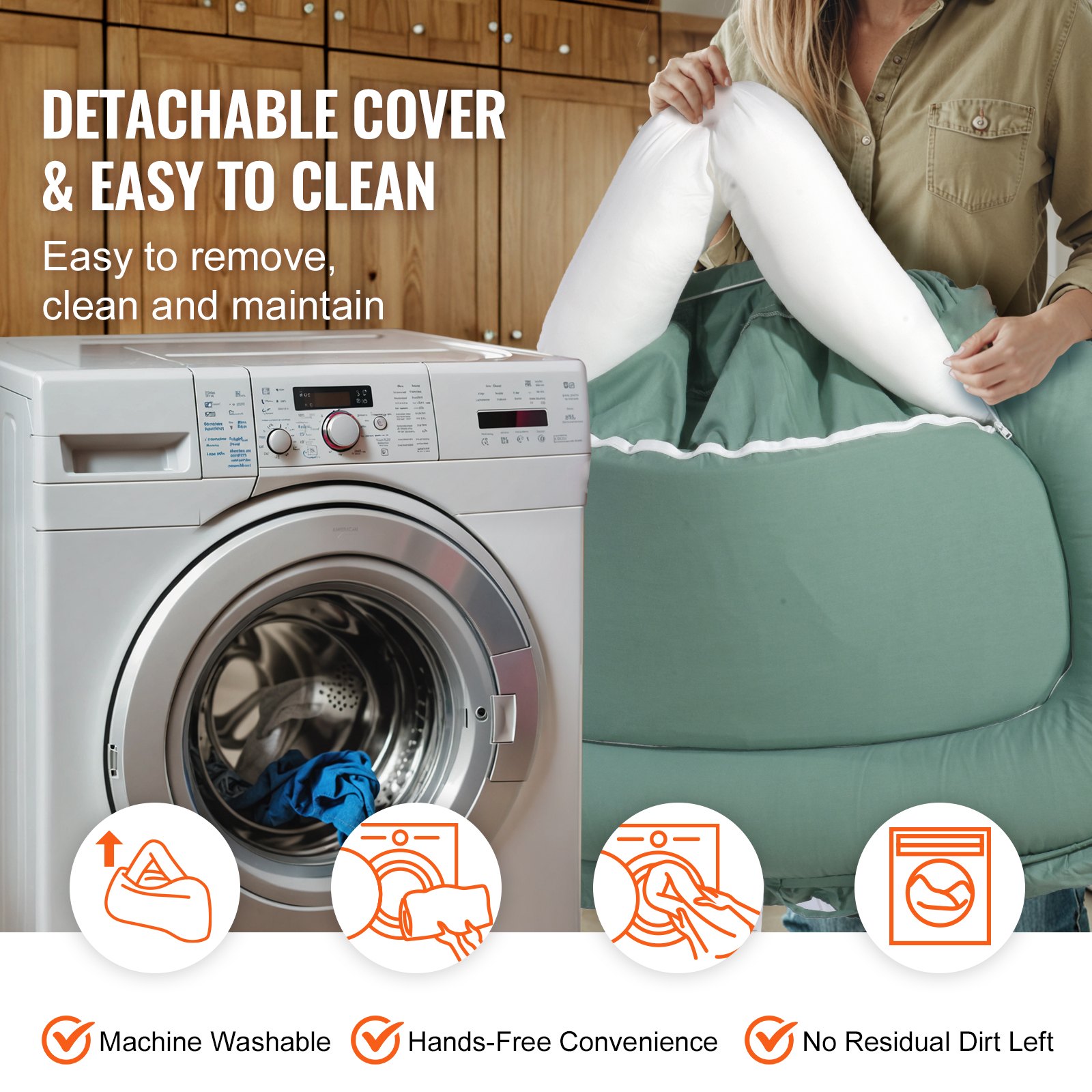 VEVOR Baby Lounger, Infant Lounger Pillow, 100% Cotton Soft Newborn Baby Nest Sleeper with U-Shaped Headrest & Double-Sided Cover, Portable Baby Floor Seat Co Sleeper with Carrying Bag for Home Travel