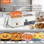 VEVOR stainless steel buffet warmer food warmer 1500 W, 6 x 8.8 L buffet containers, 176 x 325 x 150 mm Each container can be used, including lid & drain tap & dry burning indicator, for canteen, cafe etc.