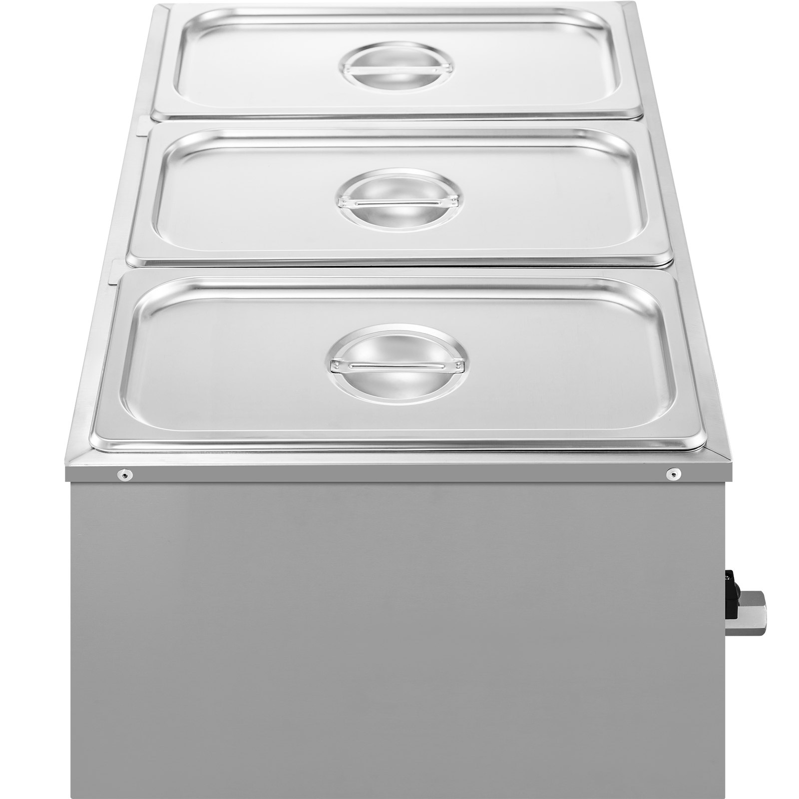 3-Pan Food Warmer Steam Table Steamer Portable Bain-Marie Kitchen Appliance