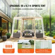 VEVOR pop-up paviljoen camping koepel bubbeltent 4-8 personen 3x3x2,1m