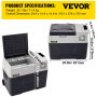 VEVOR Camping Koelkast Koelbox Koelkast Boot Auto Koelkast Compressor 22,4 x 14,5 x 14,2 inch Auto Koelkast Mini 30L Mini Koelkast