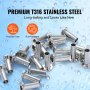 VEVOR 121 Pack T316 roestvrijstalen beschermhoezen voor 5/32" 3/16" draadkabel kabelrailing DIY maritieme kwaliteit balustrade T316 met gratis boor zilver