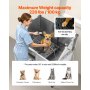 VEVOR 96.5 cm Stainless Steel Dog Washing Station, Pet Grooming Tub with Hot & Cold Faucet, Showerhead, Home Wash Sink, Fits Small and Medium Cats and Dogs, Non-Slip Stairs (Left Door)