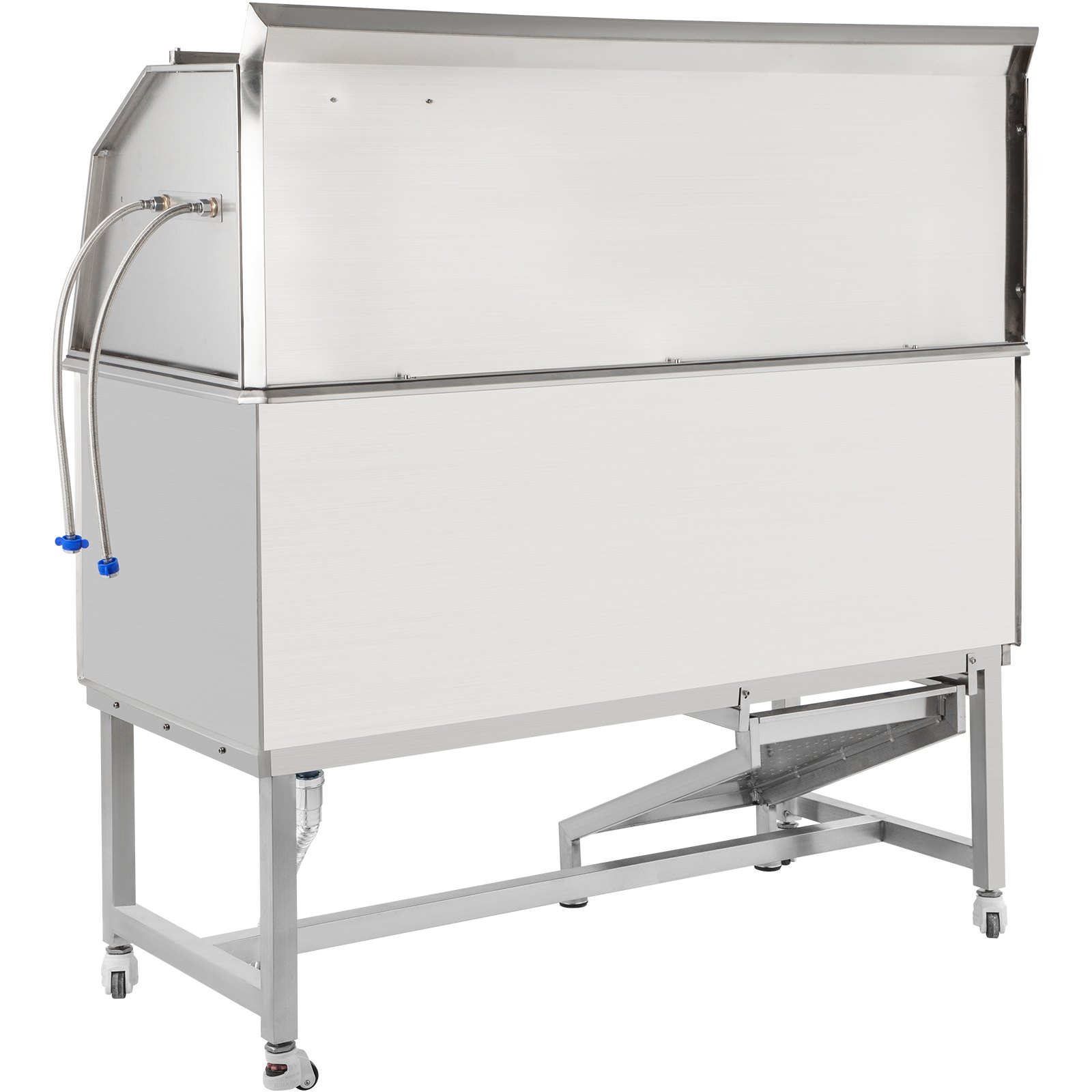 VEVOR Hond Grooming Bad, 62 inch R-Hondenwasstation, Badkuip van RVS Nominaal 661 LBS Laadvermogen, Antislip Professionele Hondenverzorging, Hondentondeuse Bad met Oprit Kraan Sproeier en Afvoer Set