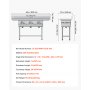 VEVOR 3 Compartment Sink, 18-Gauge 304 Stainless Steel, 14" x 16" x 11" Bowl Size, 3 Bay Commercial Kitchen Prep & Utility Sink with 2 Drainboards and Backsplash for Restaurant, Food Truck & Home Use